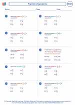 Mathematics - Seventh Grade - Worksheet: Fraction Operations