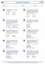 Mathematics - Seventh Grade - Worksheet: Numerical Proportions