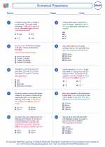 Mathematics - Seventh Grade - Worksheet: Numerical Proportions