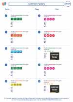 Mathematics - Fifth Grade - Worksheet: Common Factors