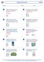 Mathematics - Seventh Grade - Worksheet: Applying Percents