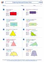 Mathematics - Seventh Grade - Worksheet: Exploring Area and Surface Area