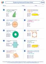 Mathematics - Seventh Grade - Worksheet: Exploring Area and Surface Area