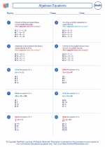 Algebraic Equations. 7th Grade Math Worksheets, Study Guides and Answer