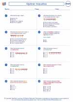 Mathematics - Seventh Grade - Worksheet: Algebraic Inequalities