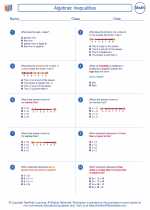 Mathematics - Seventh Grade - Worksheet: Algebraic Inequalities