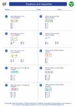 Mathematics - Eighth Grade - Worksheet: Equations and inequalities