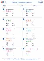 rational numbers and operations 8th grade math worksheets study guides and answer key