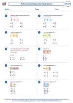 rational numbers and operations 8th grade math worksheets study guides and answer key