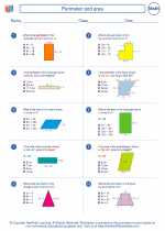 perimeter and area 8th grade math worksheets study guides and answer key