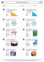 Mathematics - Eighth Grade - Worksheet: Perimeter and area