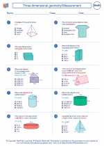 Mathematics - Eighth Grade - Worksheet: Three dimensional geometry/Measurement