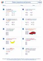 Mathematics - Eighth Grade - Worksheet: Ratios, proportions and percents