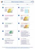 Mathematics - Fifth Grade - Worksheet: Whole Numbers to Millions