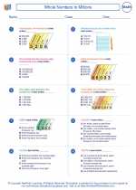 Mathematics - Fifth Grade - Worksheet: Whole Numbers to Millions