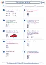 Mathematics - Eighth Grade - Worksheet: Numbers and percents