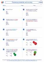 theoretical probability and counting 8th grade math worksheets study guides and answer key