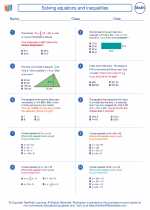 Mathematics - Eighth Grade - Worksheet: Solving equations and inequalities