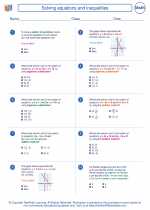 Solving equations and inequalities. 8th Grade Math Worksheets, Study