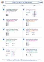 Mathematics - Eighth Grade - Worksheet: Solving equations and inequalities