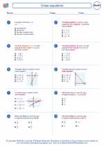 Mathematics - Eighth Grade - Worksheet: Linear equations