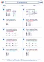 Mathematics - Eighth Grade - Worksheet: Linear equations