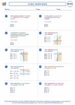 Linear relationships. 8th Grade Math Worksheets, Study Guides and ...