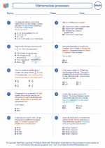 Mathematics - Eighth Grade - Worksheet: Mathematical processes
