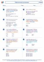 Mathematics - Eighth Grade - Worksheet: Mathematical processes