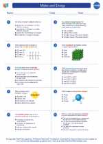 Chemistry - High School - Worksheet: Matter and Energy