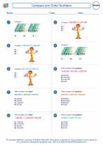 Mathematics - Fifth Grade - Worksheet: Compare and Order Numbers