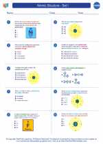 Chemistry - High School - Worksheet: Atomic Structure - Set I