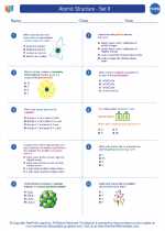 Chemistry - High School - Worksheet: Atomic Structure - Set II