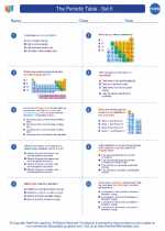 Chemistry - High School - Worksheet: The Periodic Table - Set II