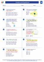 Chemistry - High School - Worksheet: Kinetics and Equilibrium