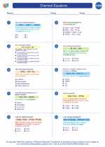 Chemistry - High School - Worksheet: Chemical Equations