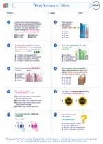 Mathematics - Sixth Grade - Worksheet: Whole Numbers to Trillions