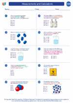 Chemistry - High School - Worksheet: Measurements and Calculations