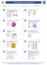 Chemistry - High School - Worksheet: Measurements and Calculations