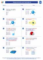 Chemistry - High School - Worksheet: Measurements and Calculations
