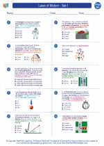 Physics - High School - Worksheet: Laws of Motion - Set I