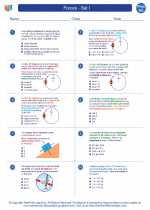 Physics - High School - Worksheet: Forces - Set I