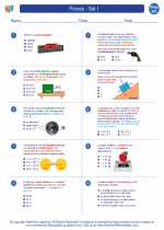 Physics - High School - Worksheet: Forces - Set I