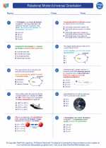 Physics - High School - Worksheet: Rotational Motion/Universal Gravitation