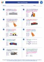 Physics - High School - Worksheet: Work and Energy