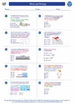 Physics - High School - Worksheet: Work and Energy
