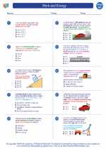 Physics - High School - Worksheet: Work and Energy