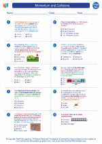 Physics - High School - Worksheet: Momentum and Collisions