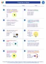 Physics - High School - Worksheet: Properties of Matter