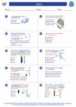 Physics - High School - Worksheet: Optics